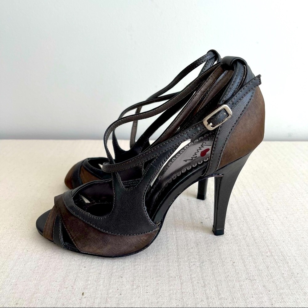 Luichiny Two Toned Satin Strappy Heels